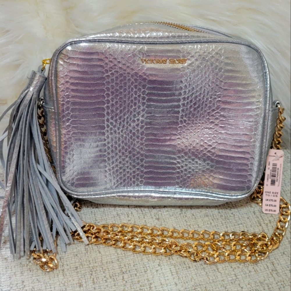 Victoria's secret crossbody chain silver purse